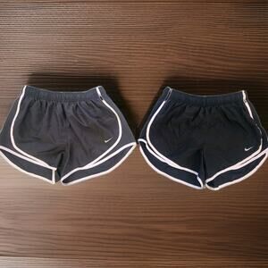 2 Nike Dri-Fit Built-in Liner Running Shorts Medium Gray Black